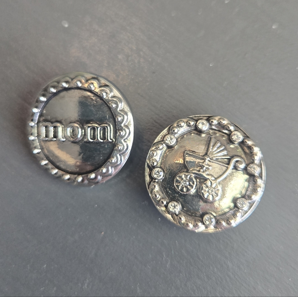 Ginger Snaps Original Silver Mom and Baby Carriage Snap Set